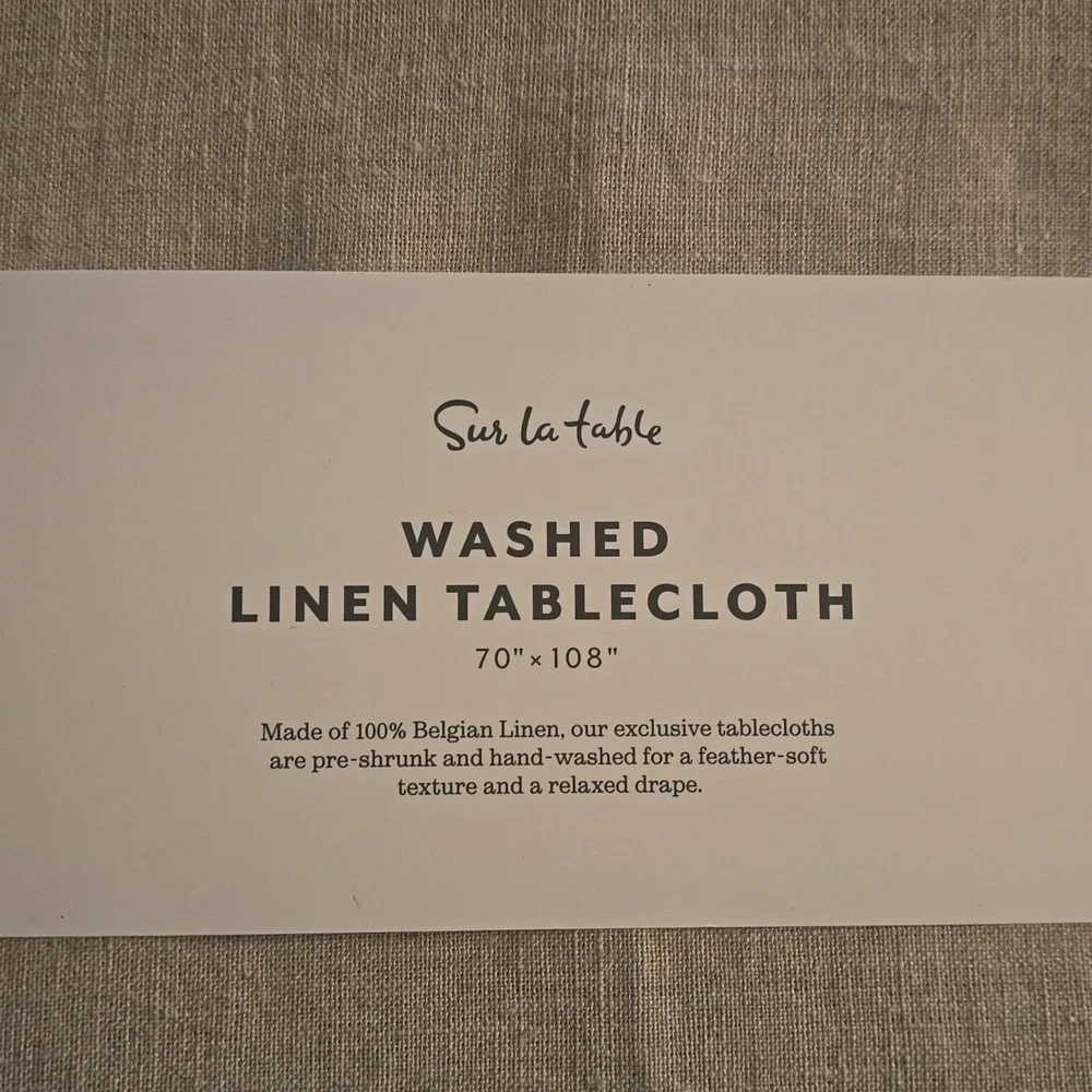 Sur La Table Natural Linen Tablecloth, Size108